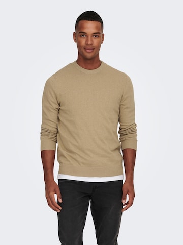 Only & Sons Sweater 'REX' in Brown