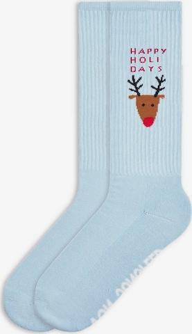 Von Jungfeld Socks 'Tennis Weihnachtsmotive' in Blue: front