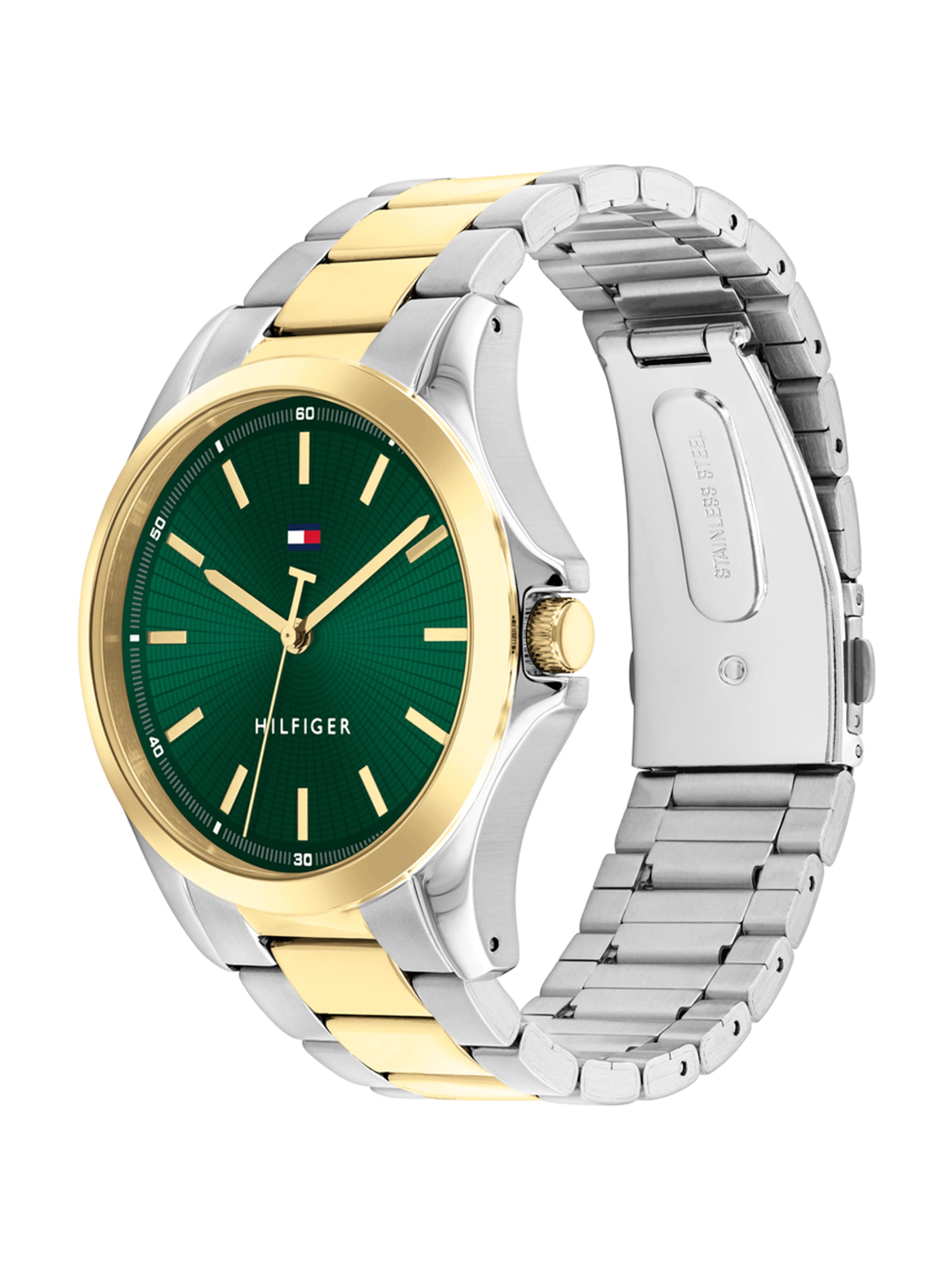 TOMMY HILFIGER Аналогов часовник 'BRUCE' в сребърно: отпред