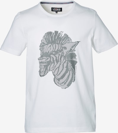 LOOKS by Wolfgang Joop T-Shirt ' Zebra-Print ' in silber / weiß, Produktansicht