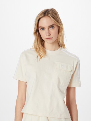 ADIDAS ORIGINALS T-Shirt 'Adicolor Classics Poplin Back Loose' in Beige: predná strana