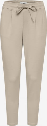 ICHI Slimfit Bandplooibroek 'KATE' in Beige: voorkant