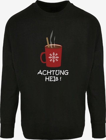 Maglietta 'Achtung heiss' di Merchcode in nero: frontale