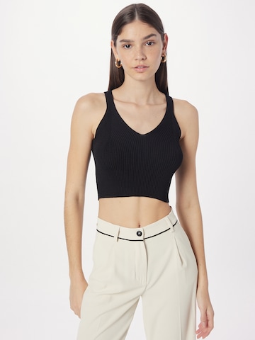 Sisley Knitted Top in Black: front