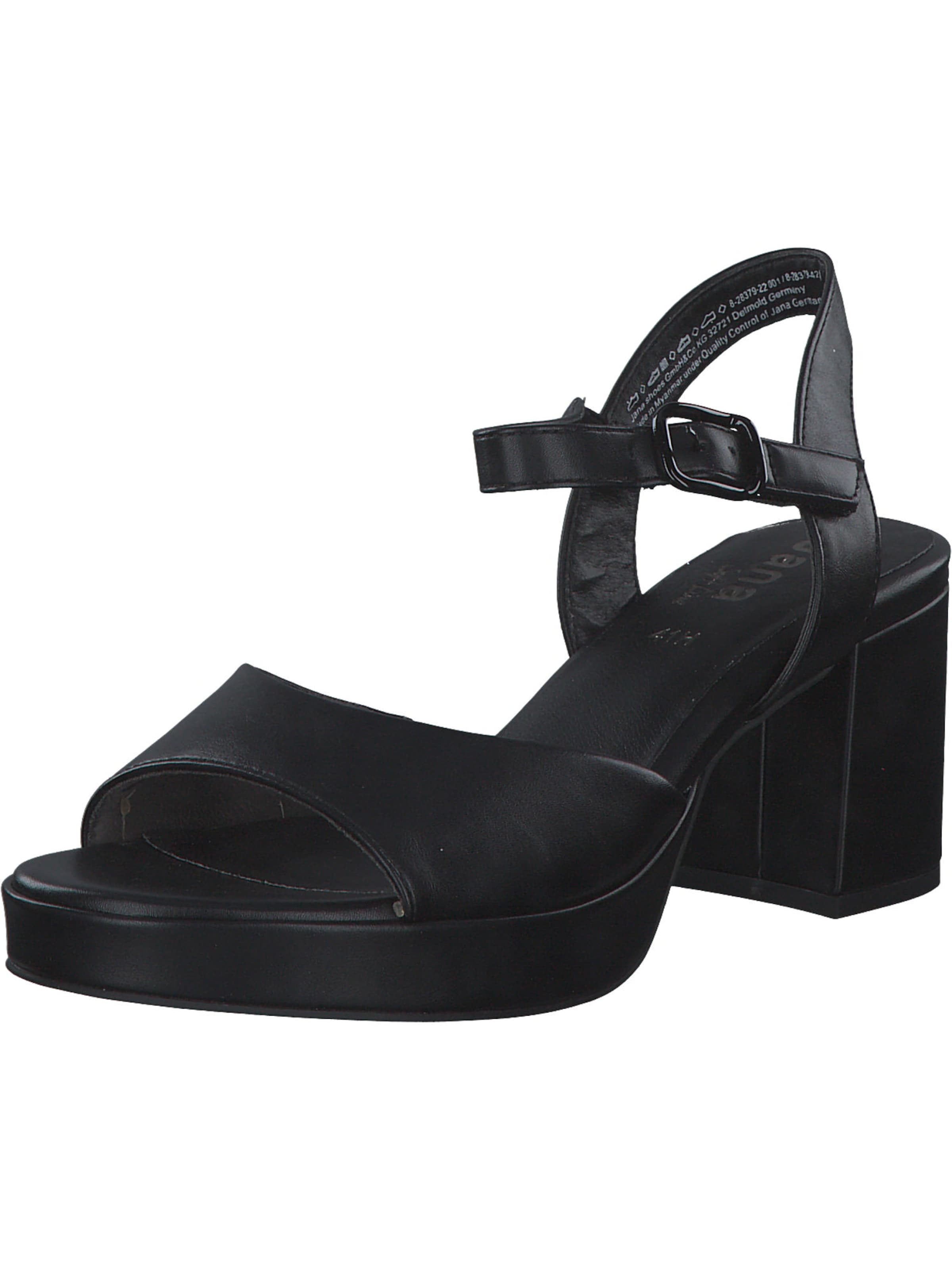 JANA Sandale '28379' in Schwarz: Vorderseite