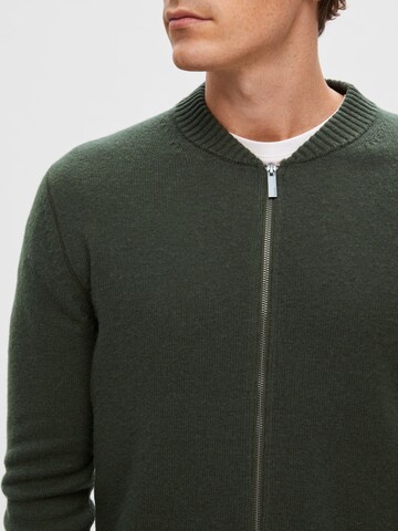 SELECTED HOMME Knit Cardigan in Green