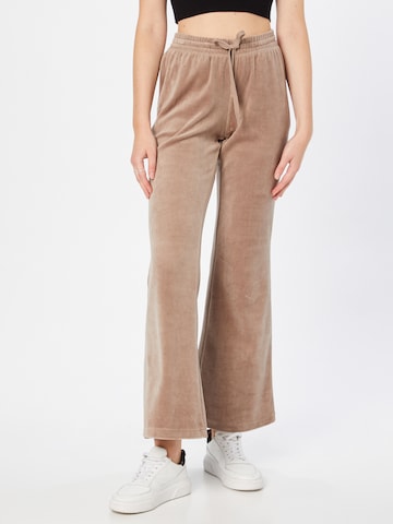 Bootcut Pantalon 'Roxanna' WEEKDAY en marron : devant