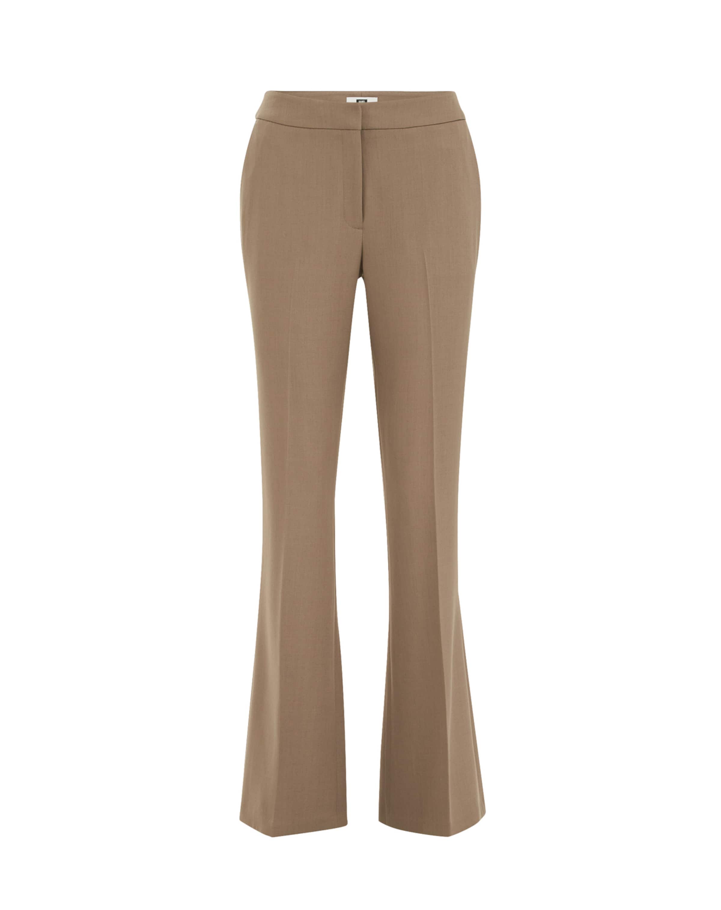 WE Fashion Flared Pressveckad byxa i grå: framsida