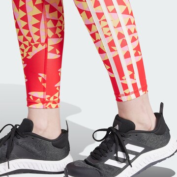 ADIDAS PERFORMANCE Skinny Workout Pants 'Farm Rio' in Red