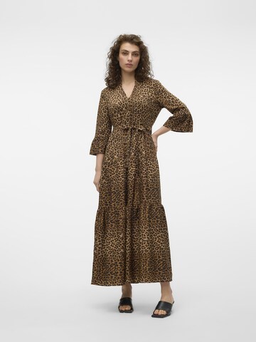 VERO MODA Shirt dress 'ZERA' in Brown