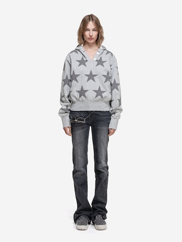 ENRAGE Sweatshirt 'RIPPED COLLAR HOODIE' i grå