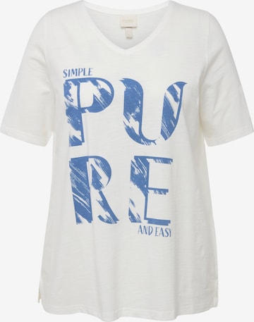 T-shirt Ulla Popken en blanc : devant