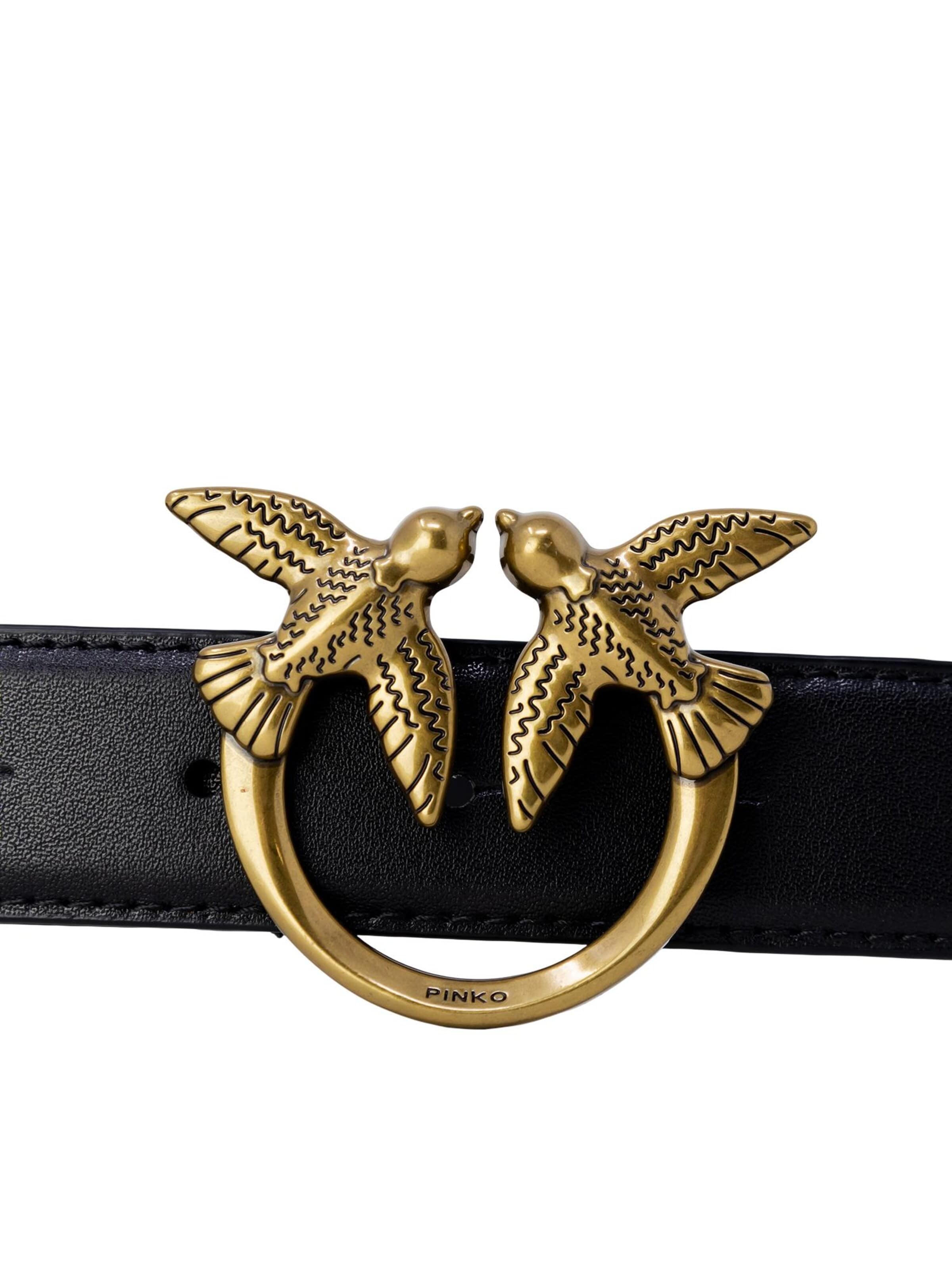 PINKO Riem 'LOVE BERRY H3 VITELLO SETA 100125 A0F1' in Zwart