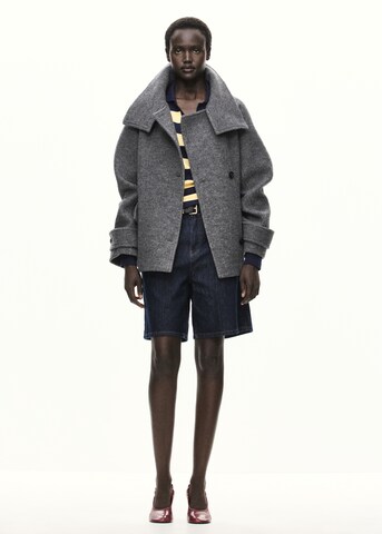 MANGO - Abrigo de entretiempo 'SHOPER' en gris: frente