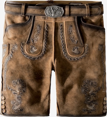 STOCKERPOINT - Regular Calças tradicionais 'Thomas2' em castanho: frente