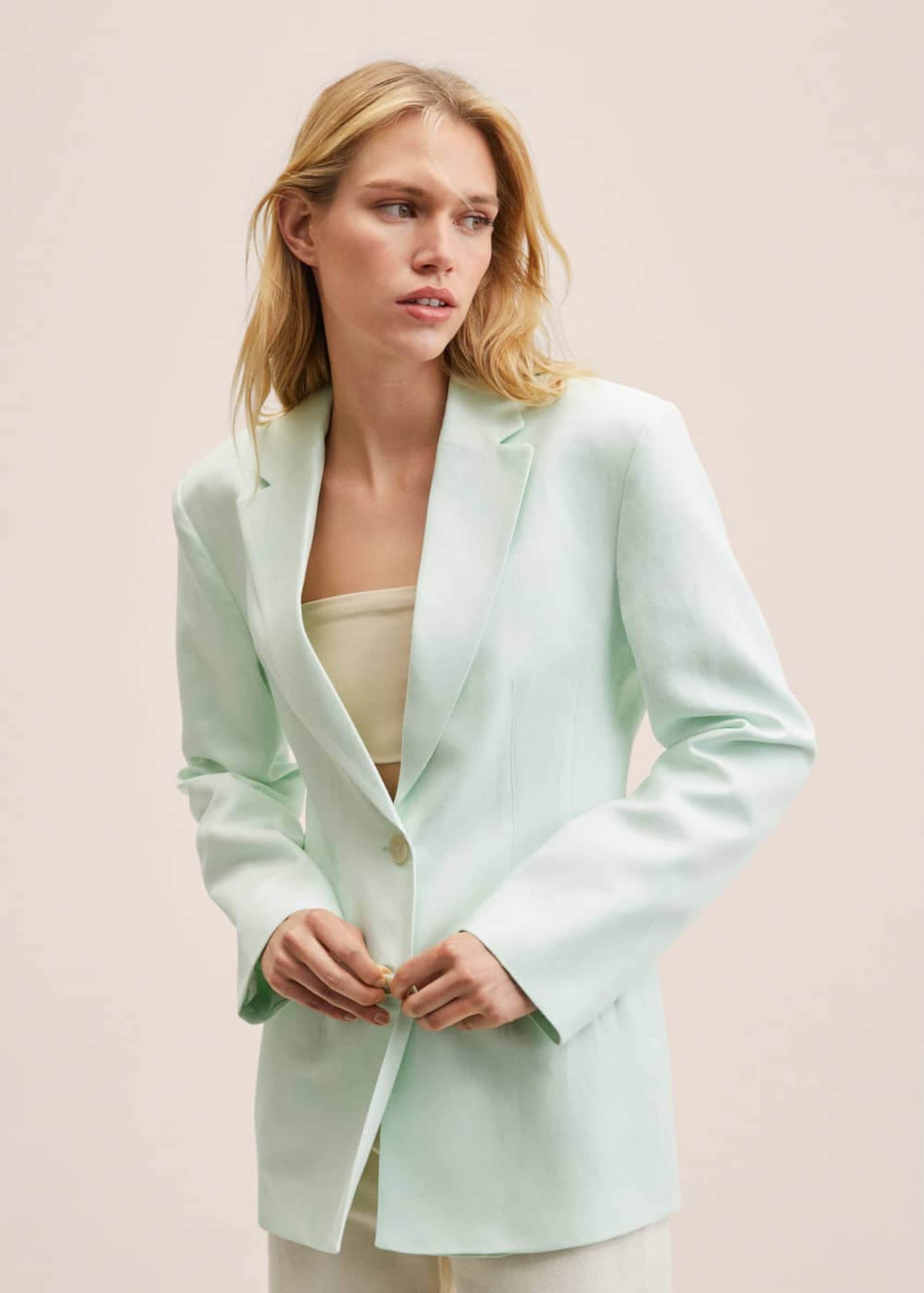 Blazer Magnolia MANGO en Vert Pastel ABOUT YOU