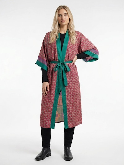 Kimono 'Jaipur Sunset' Shop Karey di colore rosso ciliegia, Visualizzazione prodotti