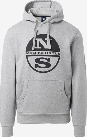 North Sails Kapuzensweatshirt Hoodie mit Maxi-Logo in Grau: predná strana