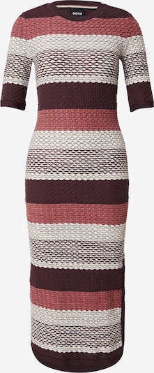 BOSS Pletena haljina 'Etanah' u tamno smeđa / prljavo roza / prljavo bijela, Pregled proizvoda