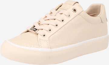 Calvin Klein - Zapatillas deportivas bajas en beige: frente