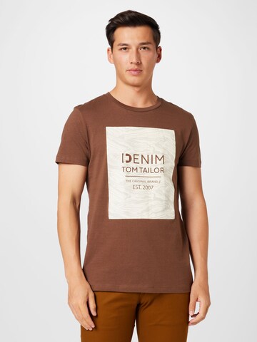 TOM TAILOR DENIM T-Shirt in Braun: predná strana