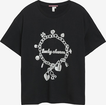 T-shirt QS en noir : devant