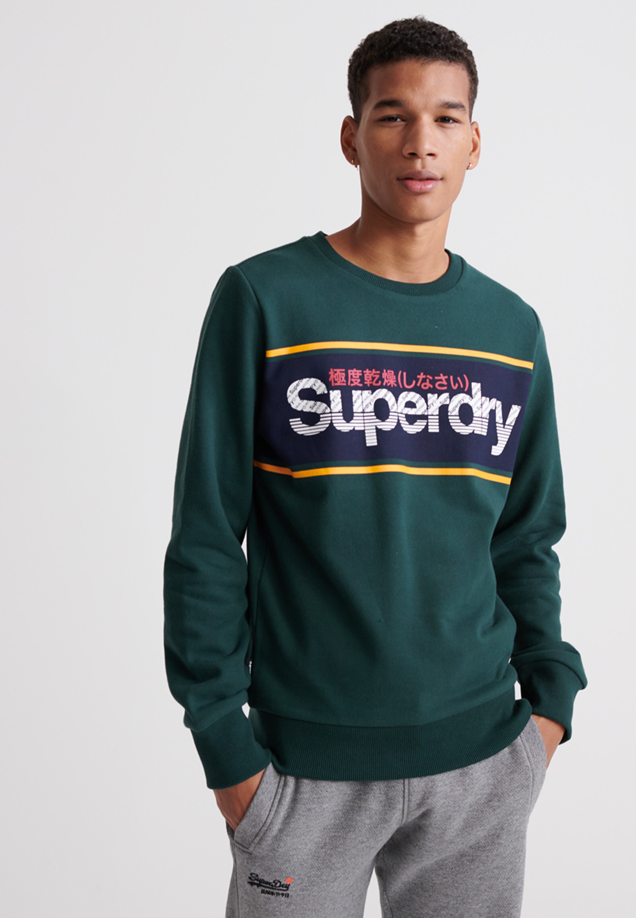 Männer Große Größen Superdry Sweatshirt in Smaragd - PM08348