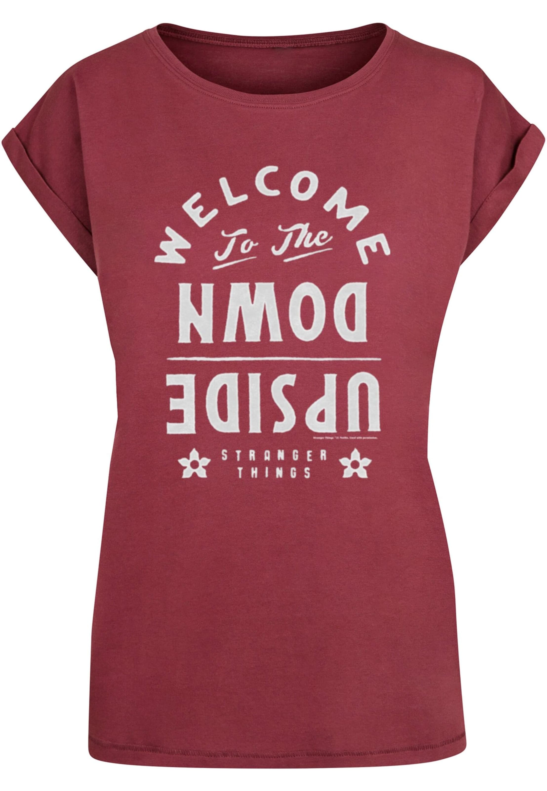 ABSOLUTE CULT T-Shirt 'Stranger Things - Welcome To The Upside Down' in Rot: Vorderseite