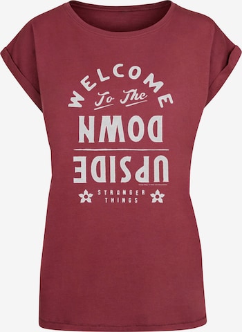 ABSOLUTE CULT T-Shirt 'Stranger Things - Welcome To The Upside Down' in Rot: Vorderseite