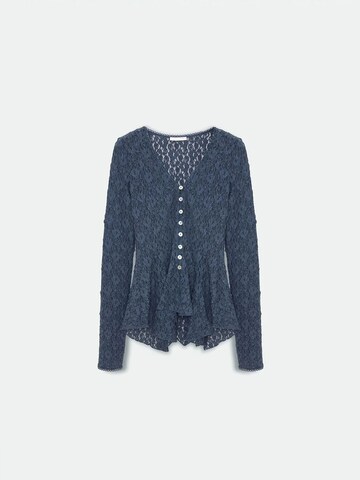 Dilvin Gebreid vest in Blauw: voorkant