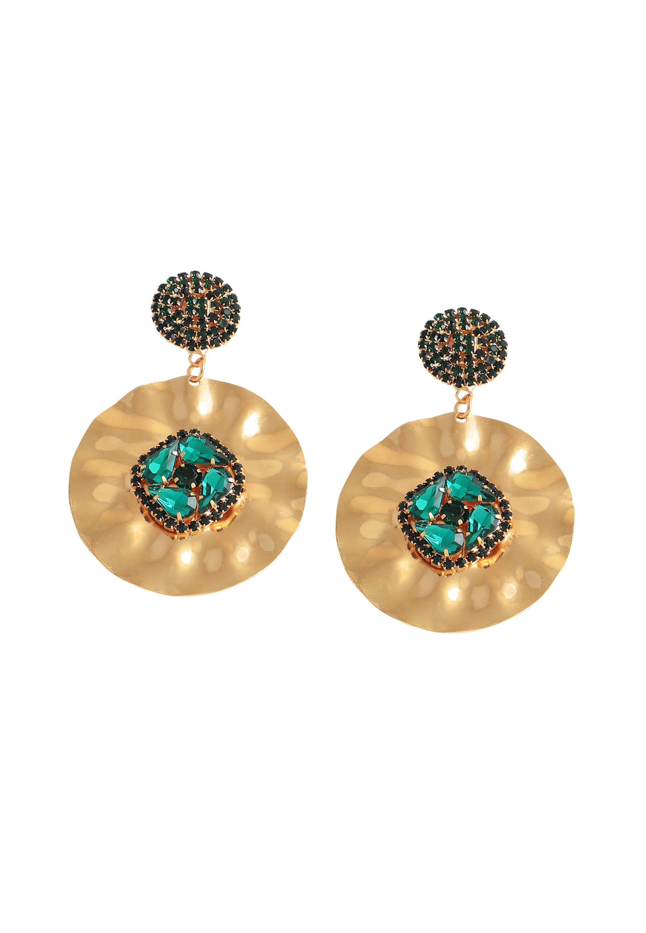 SOHI Boucles d'oreilles 'Joyce' en or / jade, Vue avec produit