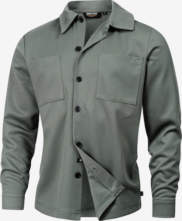 INDICODE JEANS Overhemd 'Yuno' in Grijs: voorkant