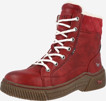 MUSTANG Lace-Up Ankle Boots in Red: front
