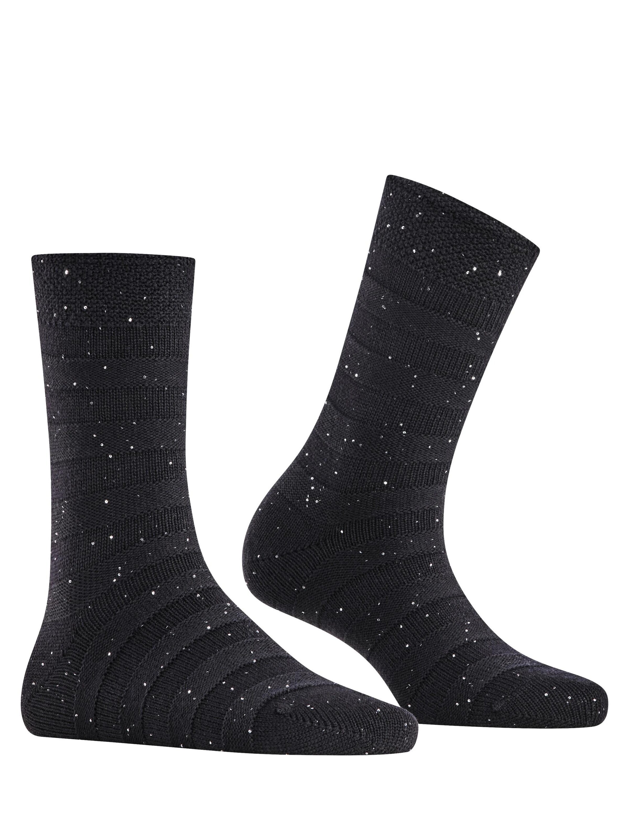 FALKE Socks 'Sparkle Stripes' in Black