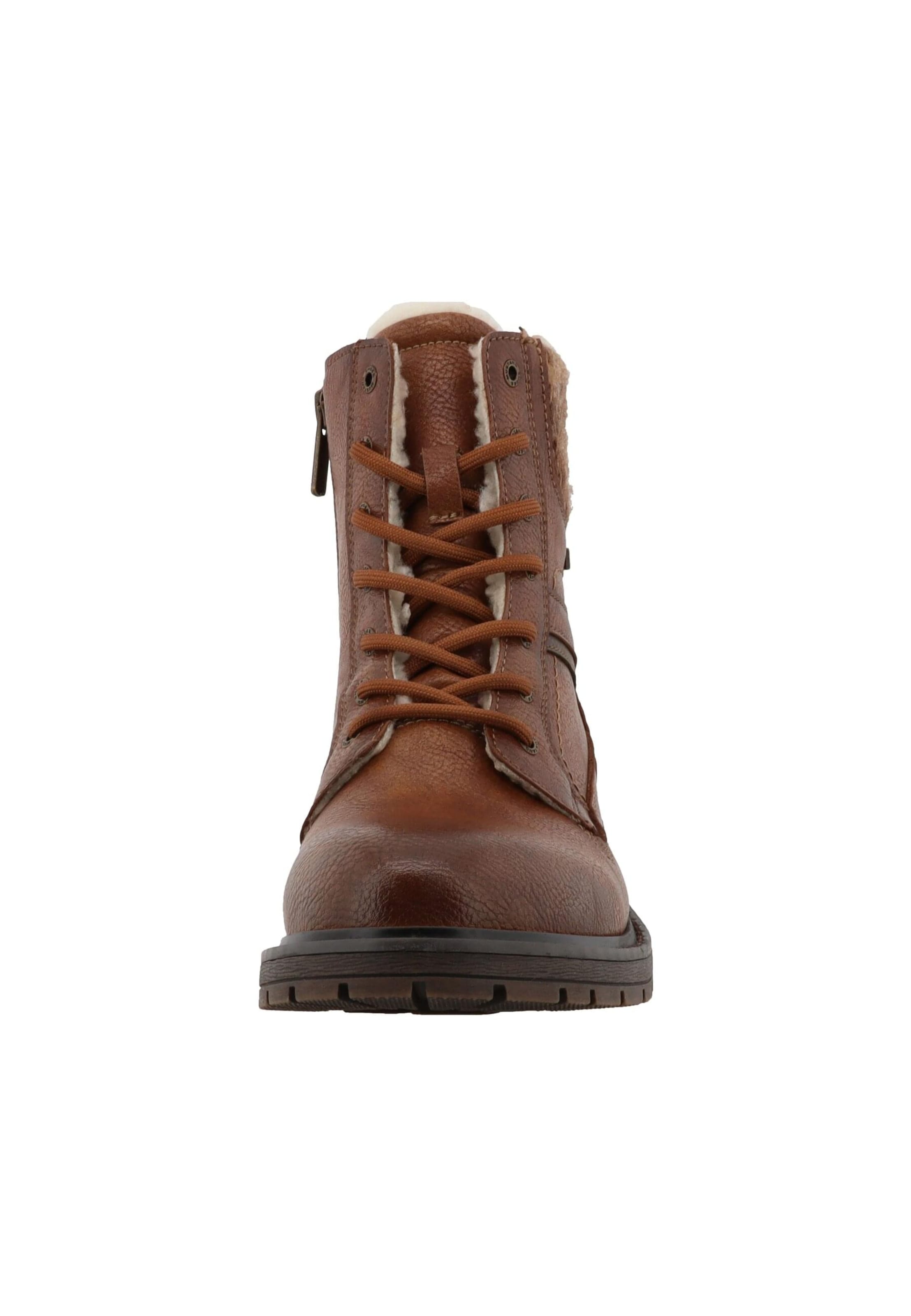 MUSTANG Lace-up bootie 'Bienke' in Brown