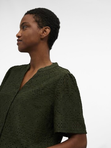 OBJECT Blouse 'Broderie Anglaise' in Groen