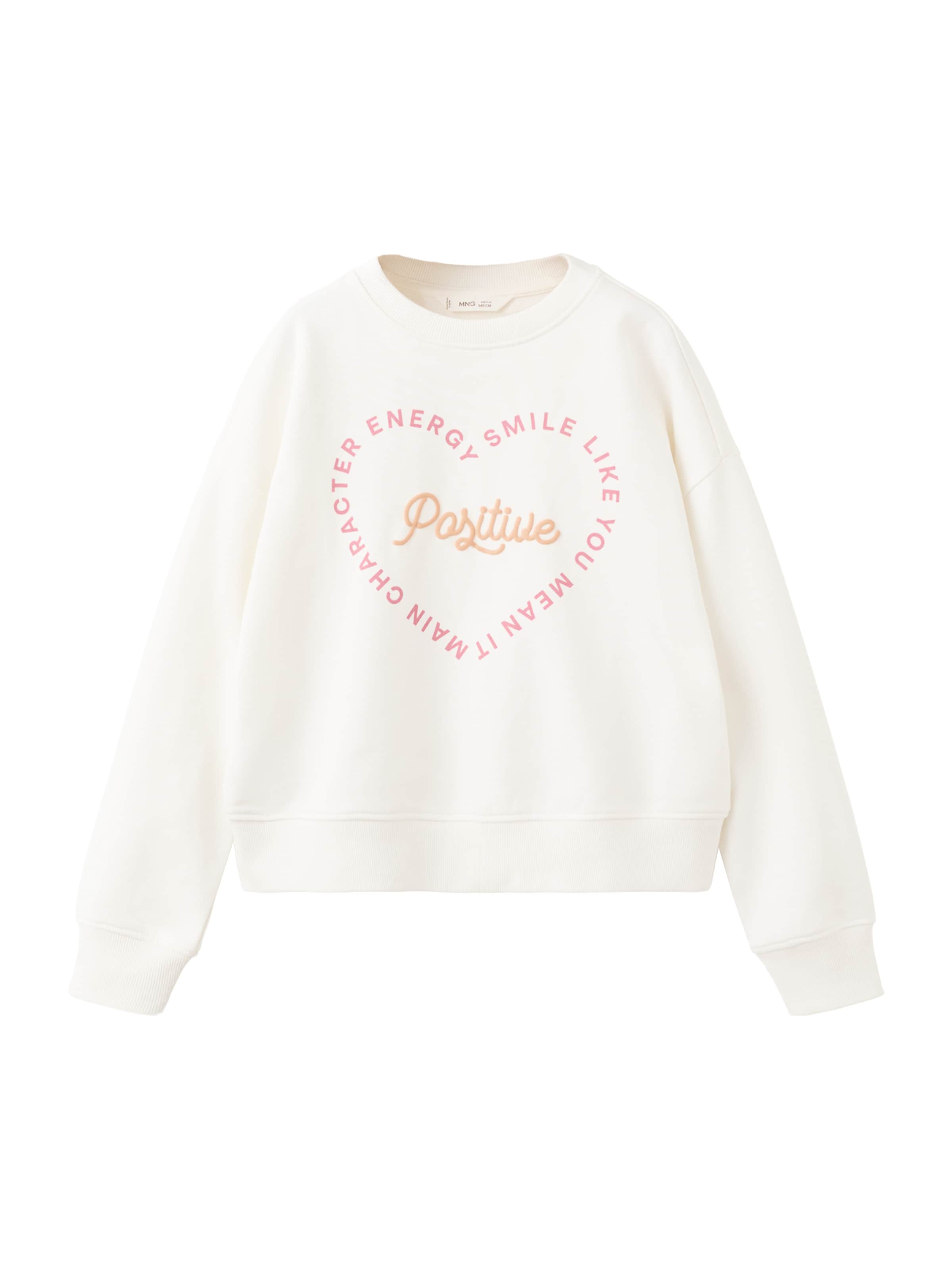 MANGO KIDSSweater majica 'JANE' - bijela boja: prednji dio