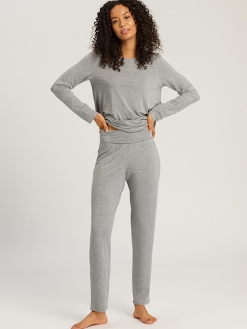 Hanro Pajama 'Natural Elegance' in Grey: front