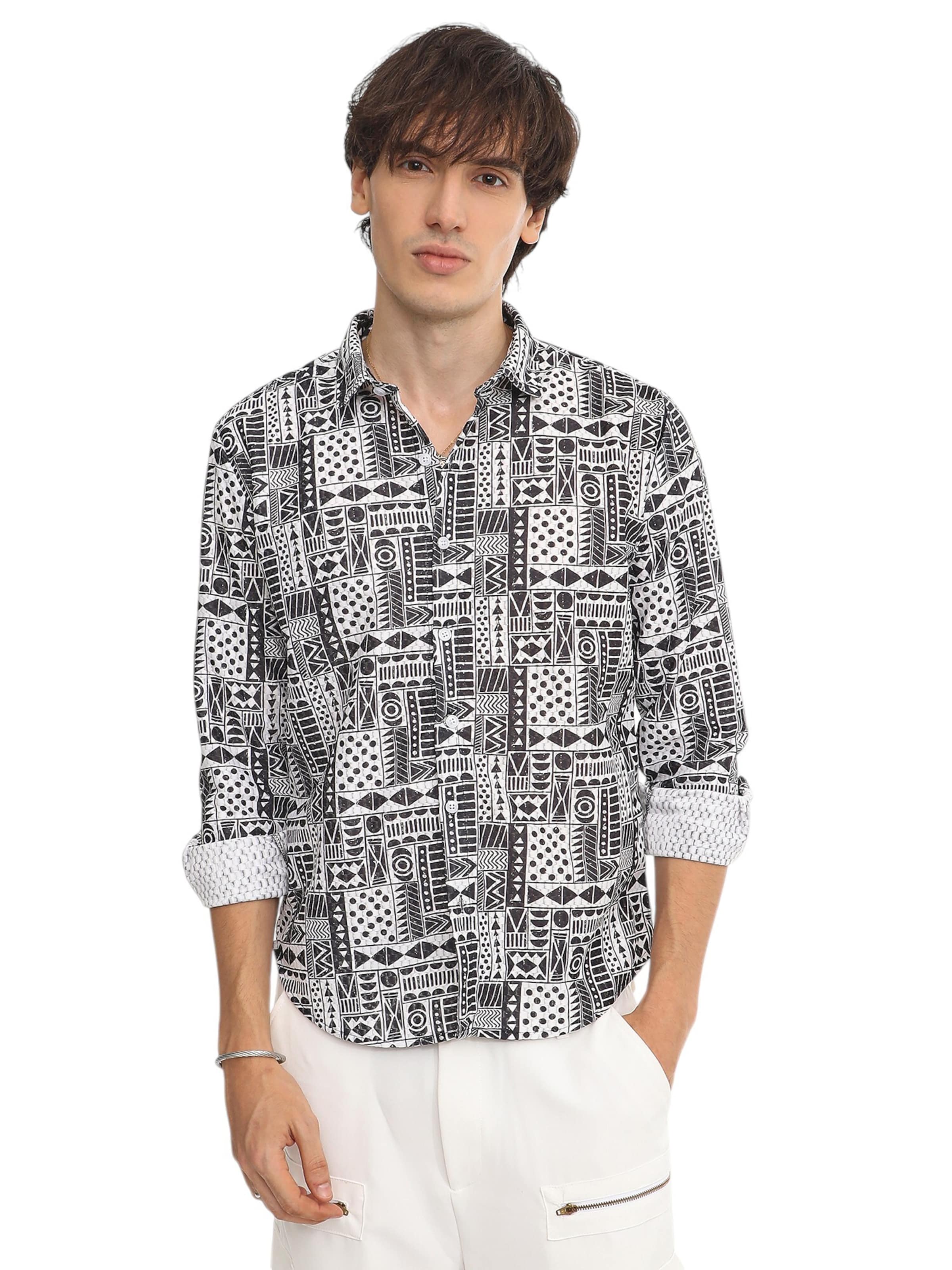 Campus Sutra Regular fit Overhemd in Zwart: voorkant