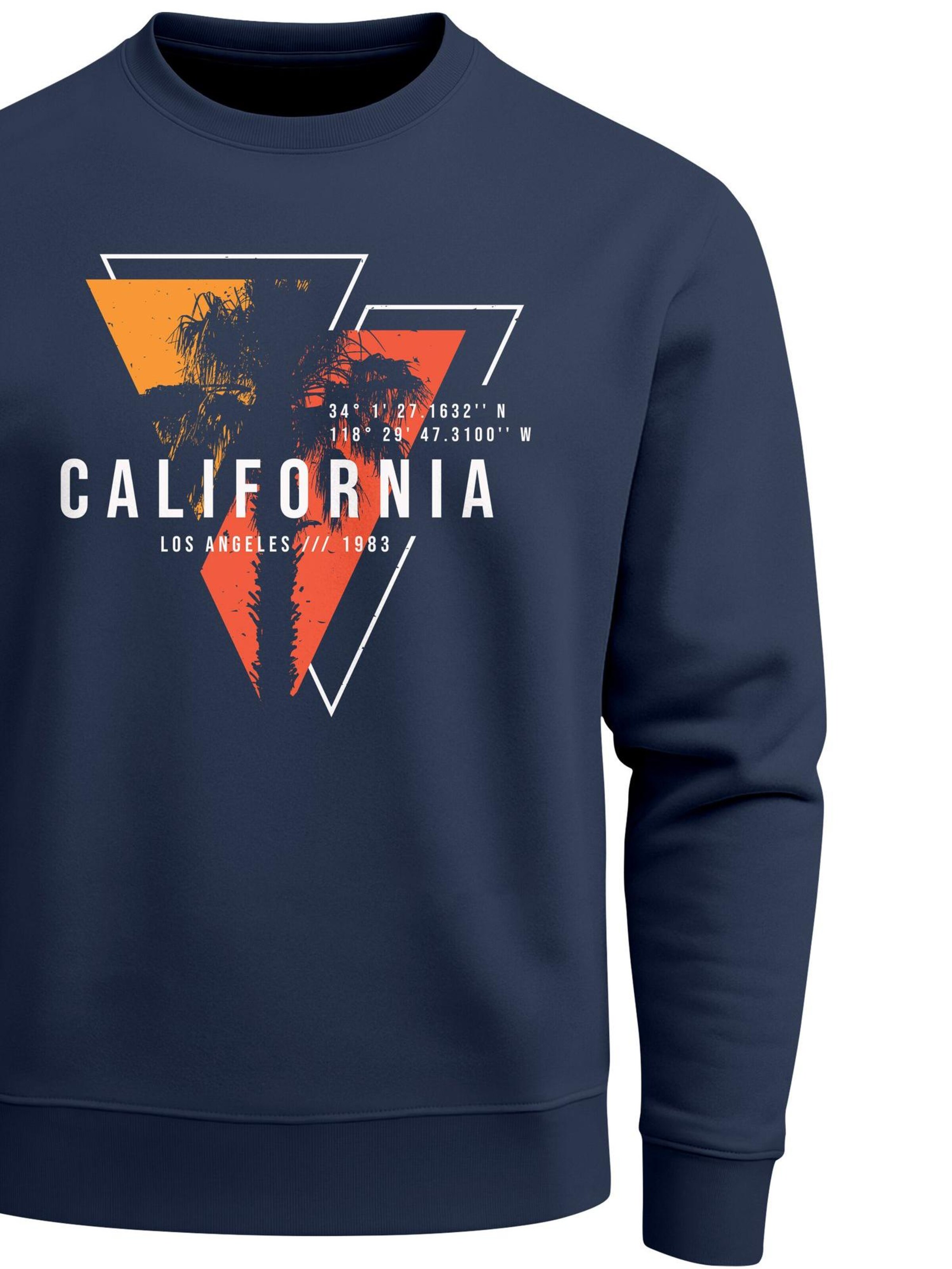 Neverless Sweatshirt 'California geometric' in Blue