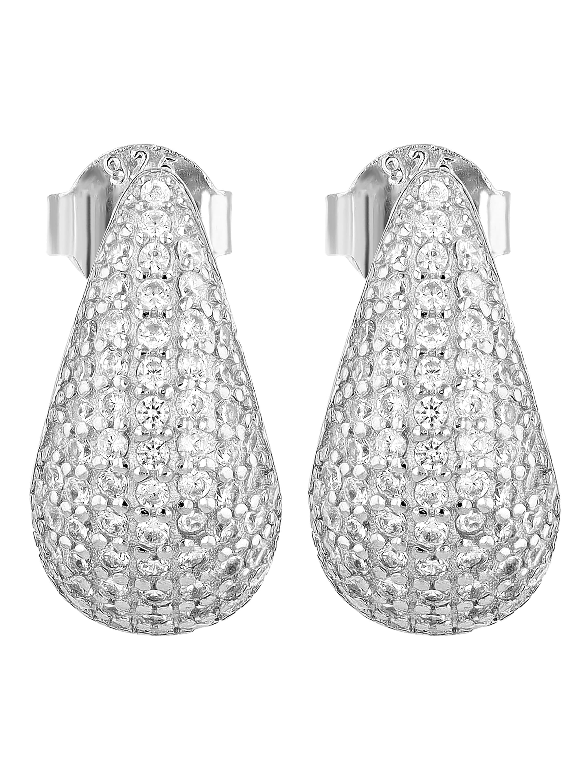 Akzent Earrings '"Livi" aus 925 Sterlingsilber, rhodiniert/vergoldet, langlebig' in Silver: front