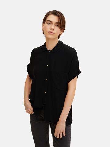 TOM TAILOR Bluse in Schwarz: predná strana