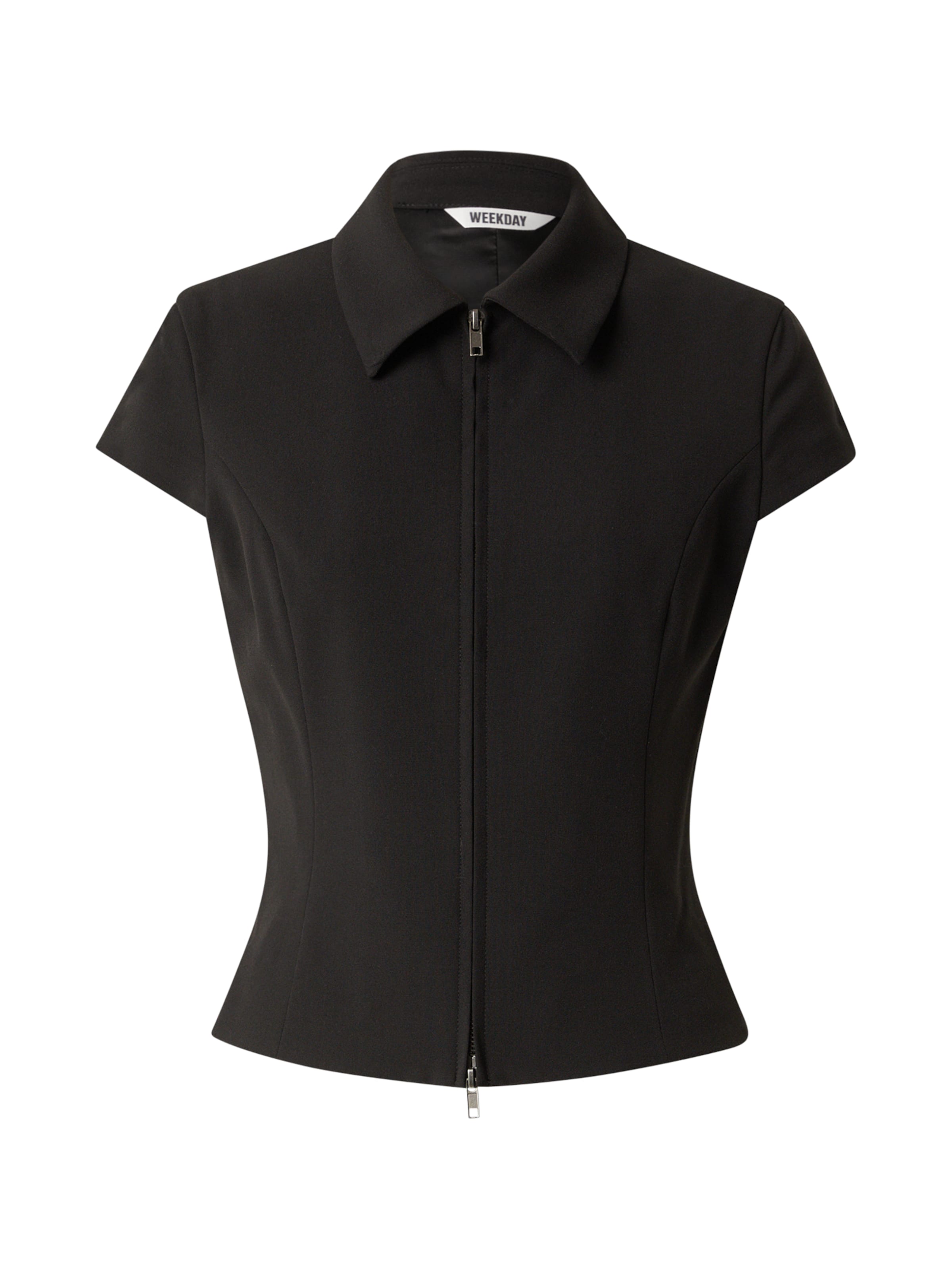 Chemisier 'Dani' WEEKDAY en noir : devant