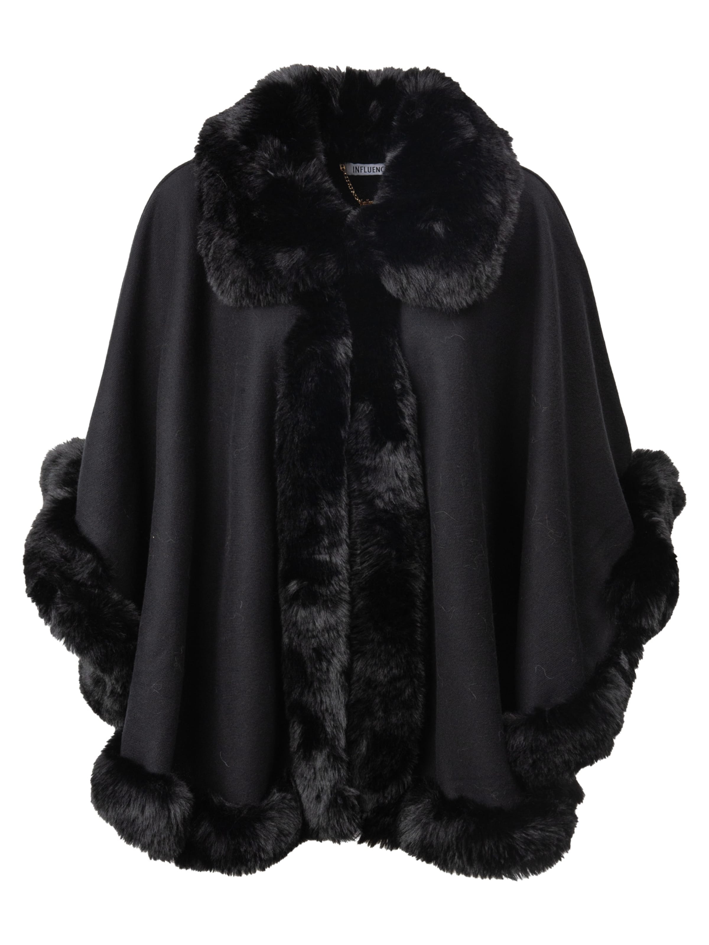 Influencer Cape in Schwarz: Vorderseite