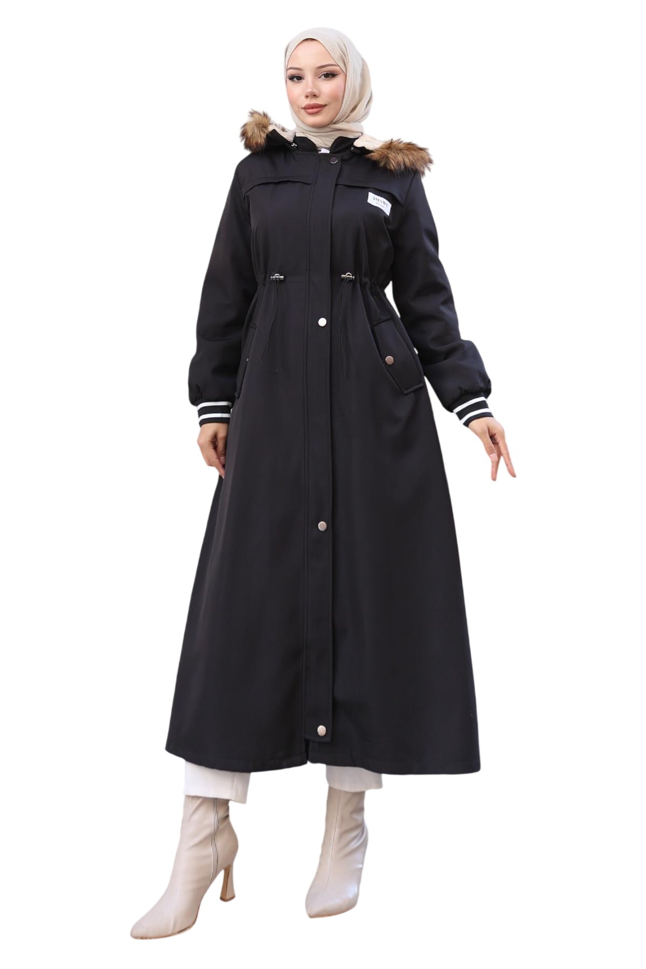 MODAMIHRAM Winter Parka in Black: front