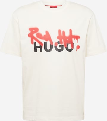 HUGO T-shirt 'Dinricko' i vit: framsida