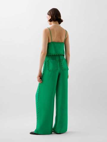 Wide Leg Pantalon Scalpers en vert