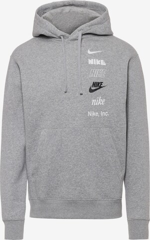 Nike Sportswear Athletic Sweatshirt 'Club Fleece' in Grey: front