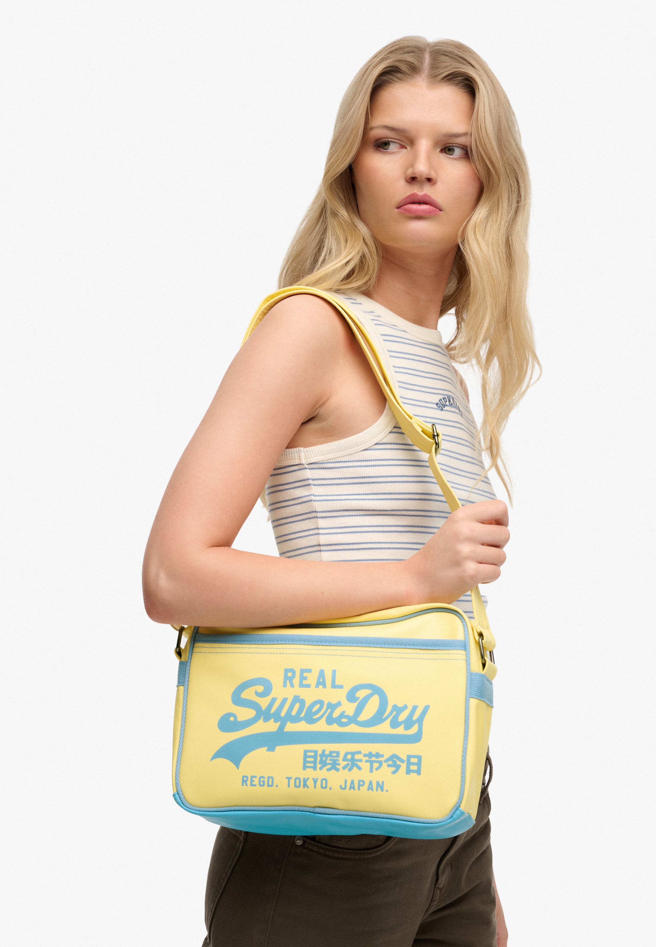 Superdry & Co Schoudertas in Geel: voorkant