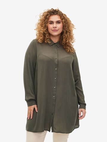 Zizzi Blouse 'EROSE' in Groen: voorkant